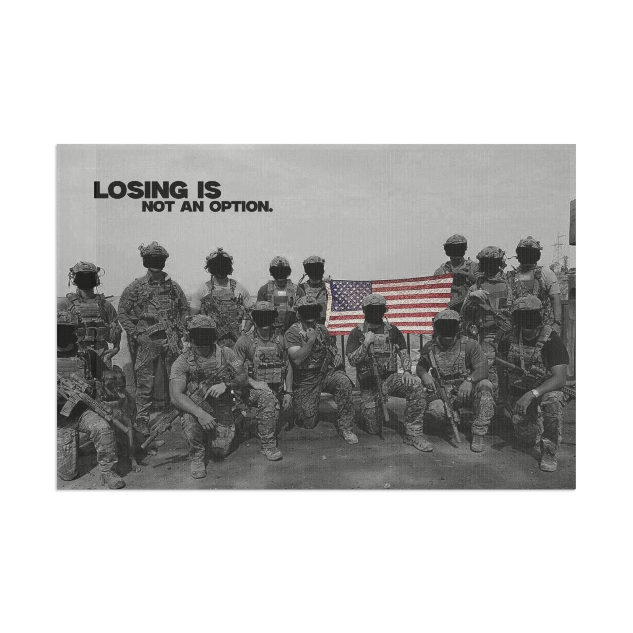 'Losing Is Not An Option' Military Motivational Quote Poster