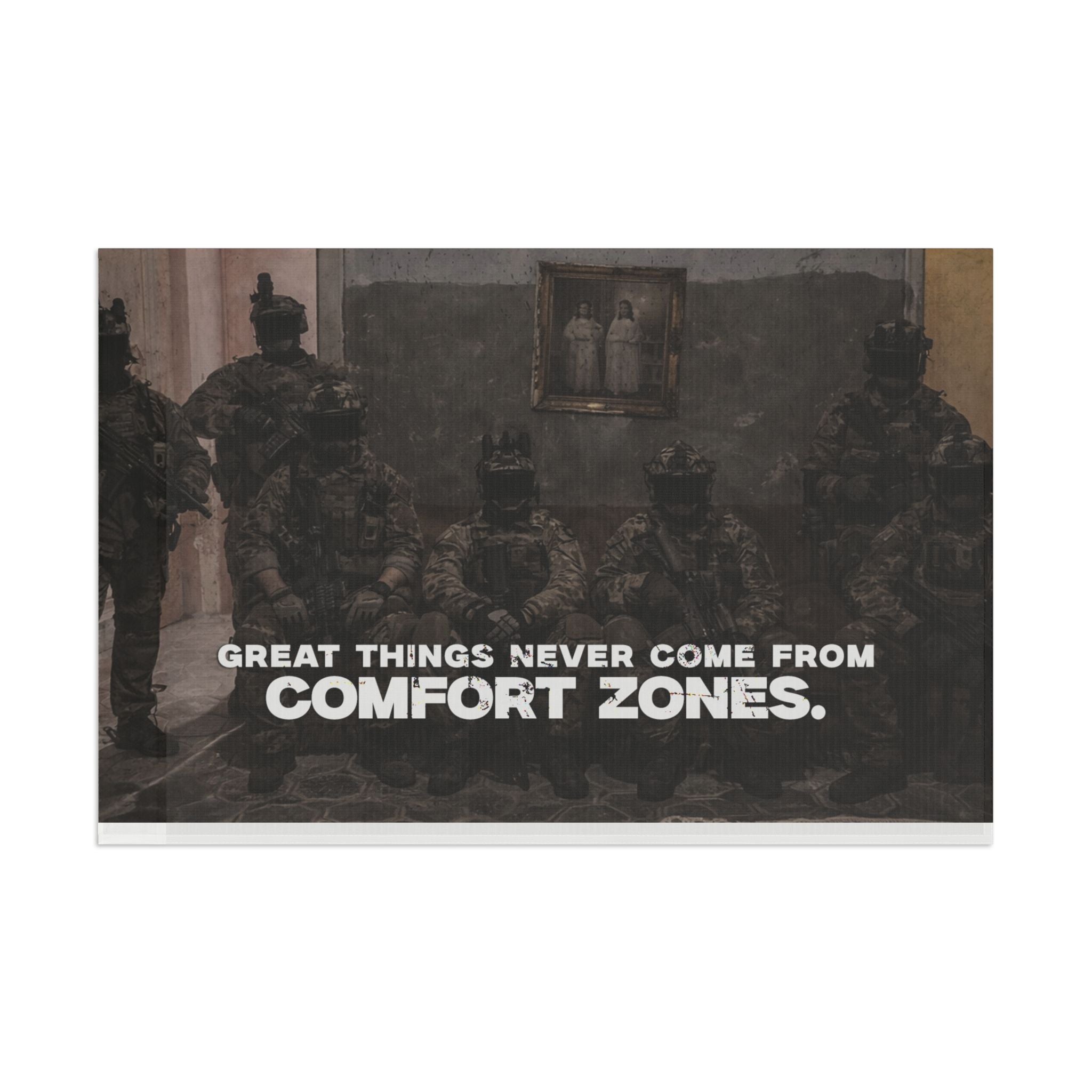 Flag — 'Great Things Never Come From Comfort Zones' Motivational Military Flag