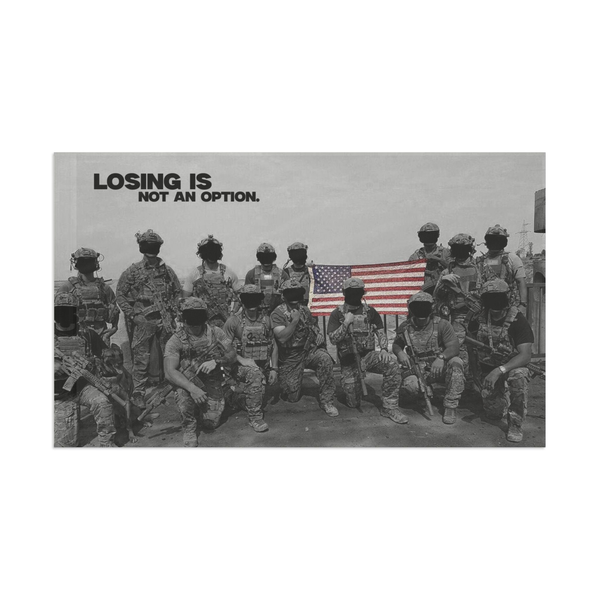 'Losing Is Not An Option' Military Motivational Quote Poster